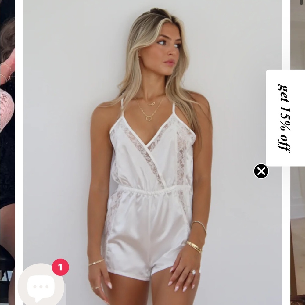 Waverles White Lace Romper
